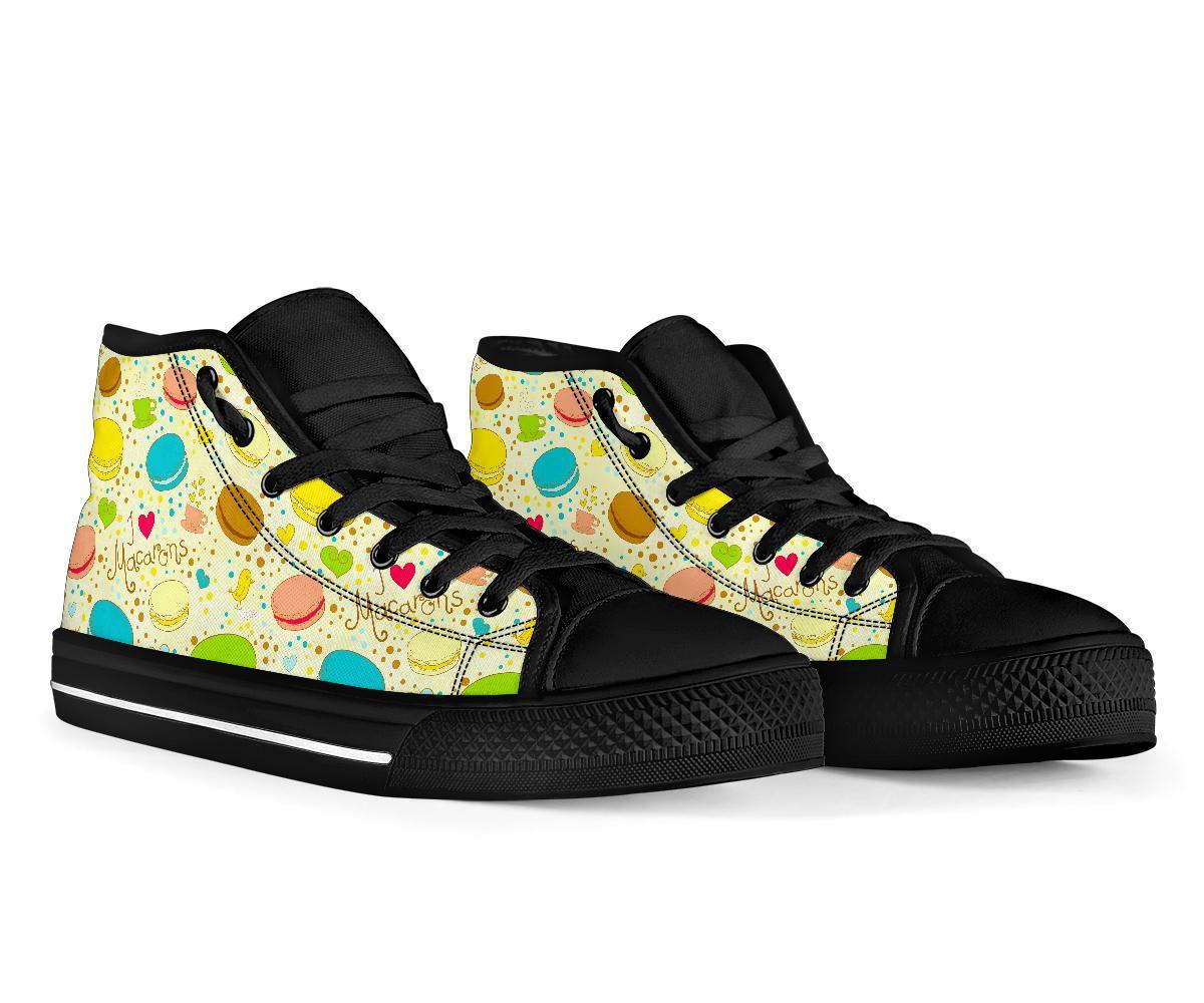 Macaron Sweet Pattern Print Men Women's High Top Shoes-grizzshop