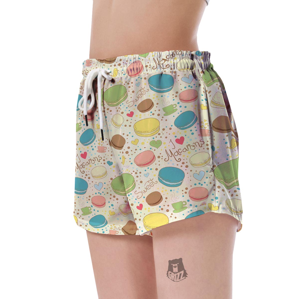 Macaron Sweet Pattern Print Women's Shorts-grizzshop