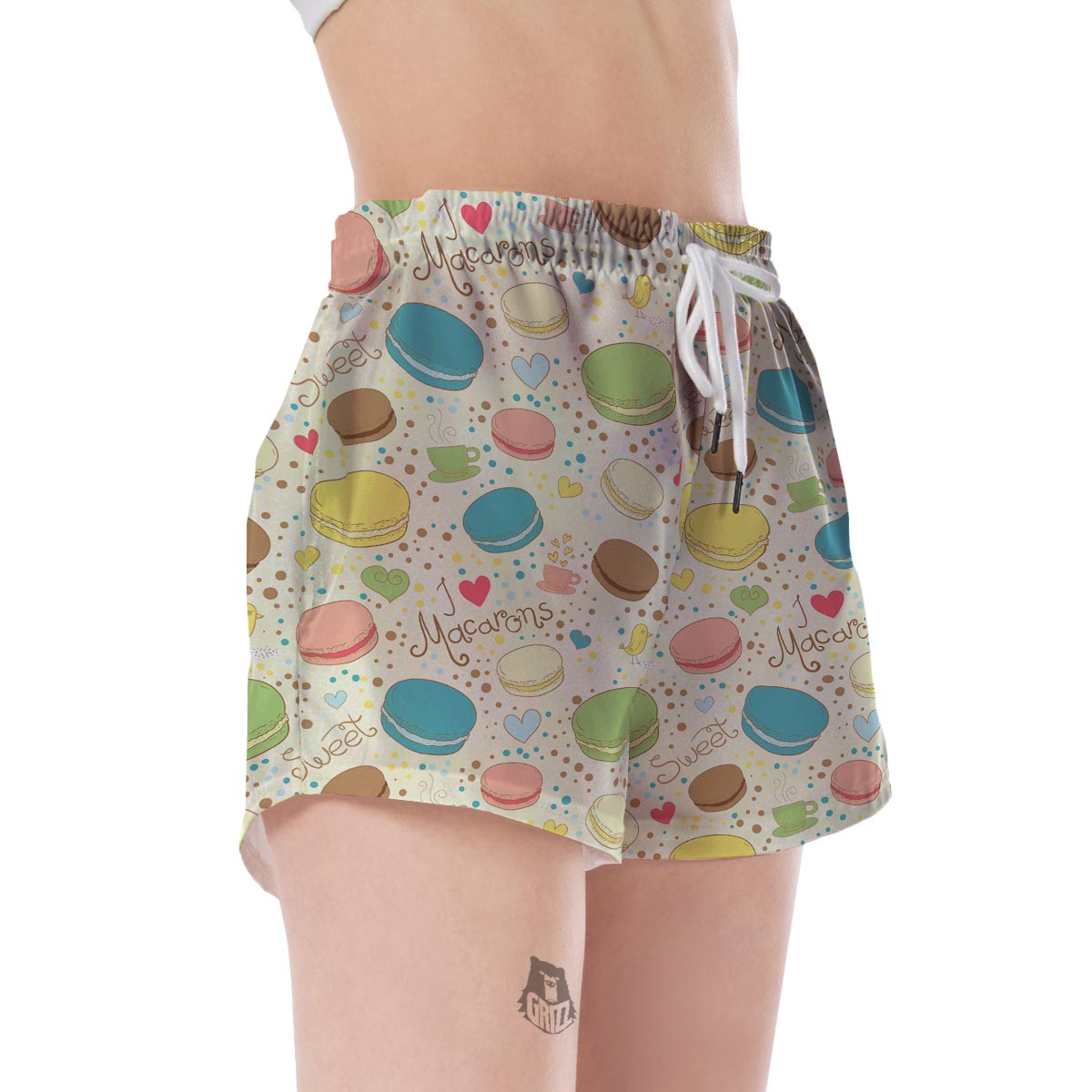 Macaron Sweet Pattern Print Women's Shorts-grizzshop