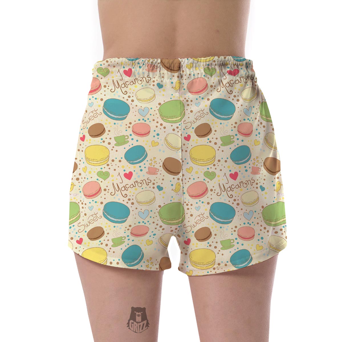 Macaron Sweet Pattern Print Women's Shorts-grizzshop