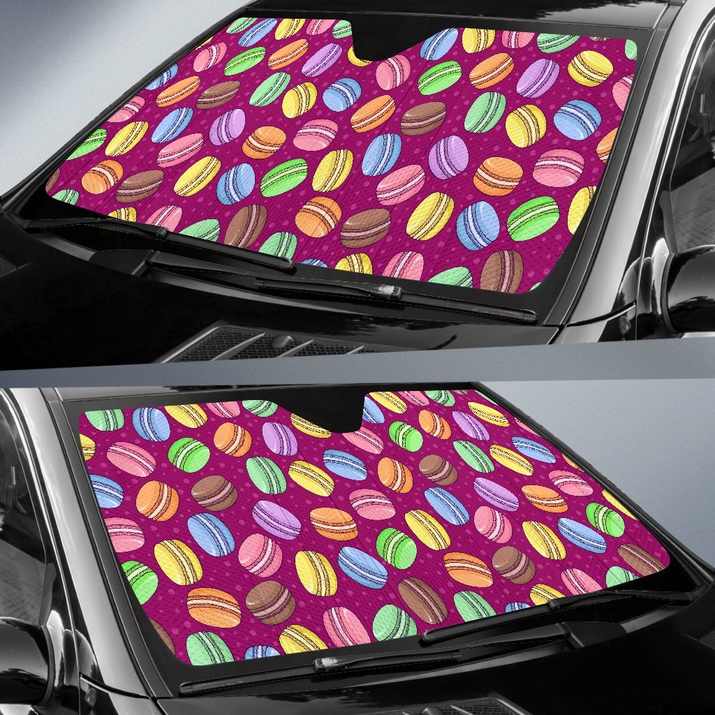 Macaron Sweet Print Pattern Car Sun Shade-grizzshop