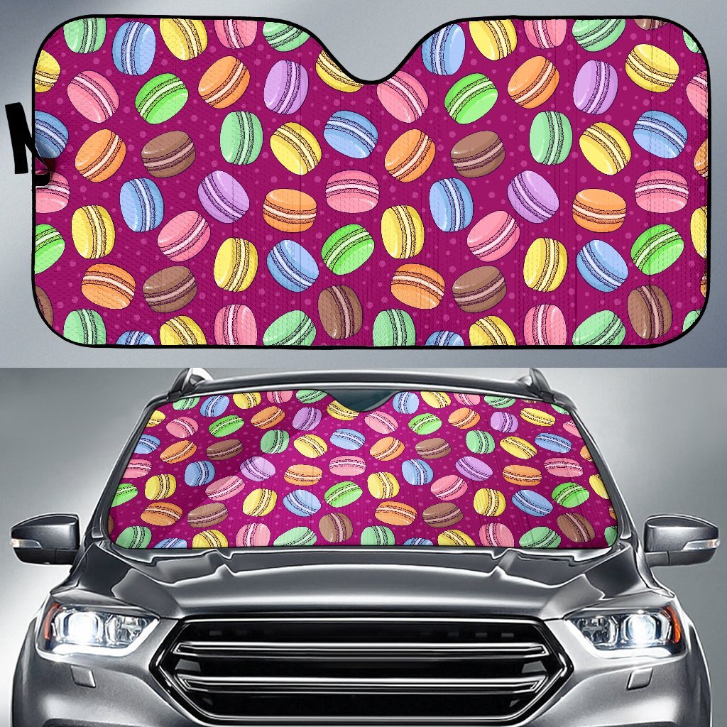 Macaron Sweet Print Pattern Car Sun Shade-grizzshop