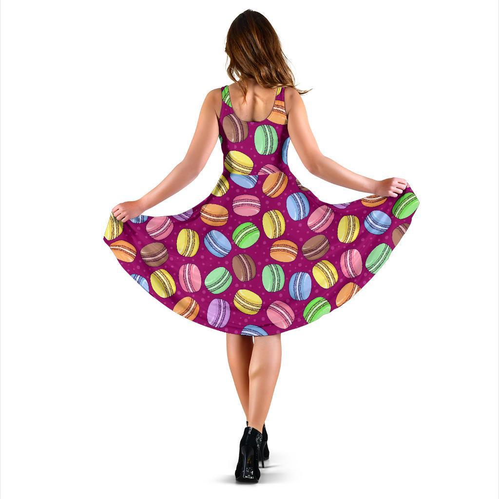 Macaron Sweet Print Pattern Dress-grizzshop