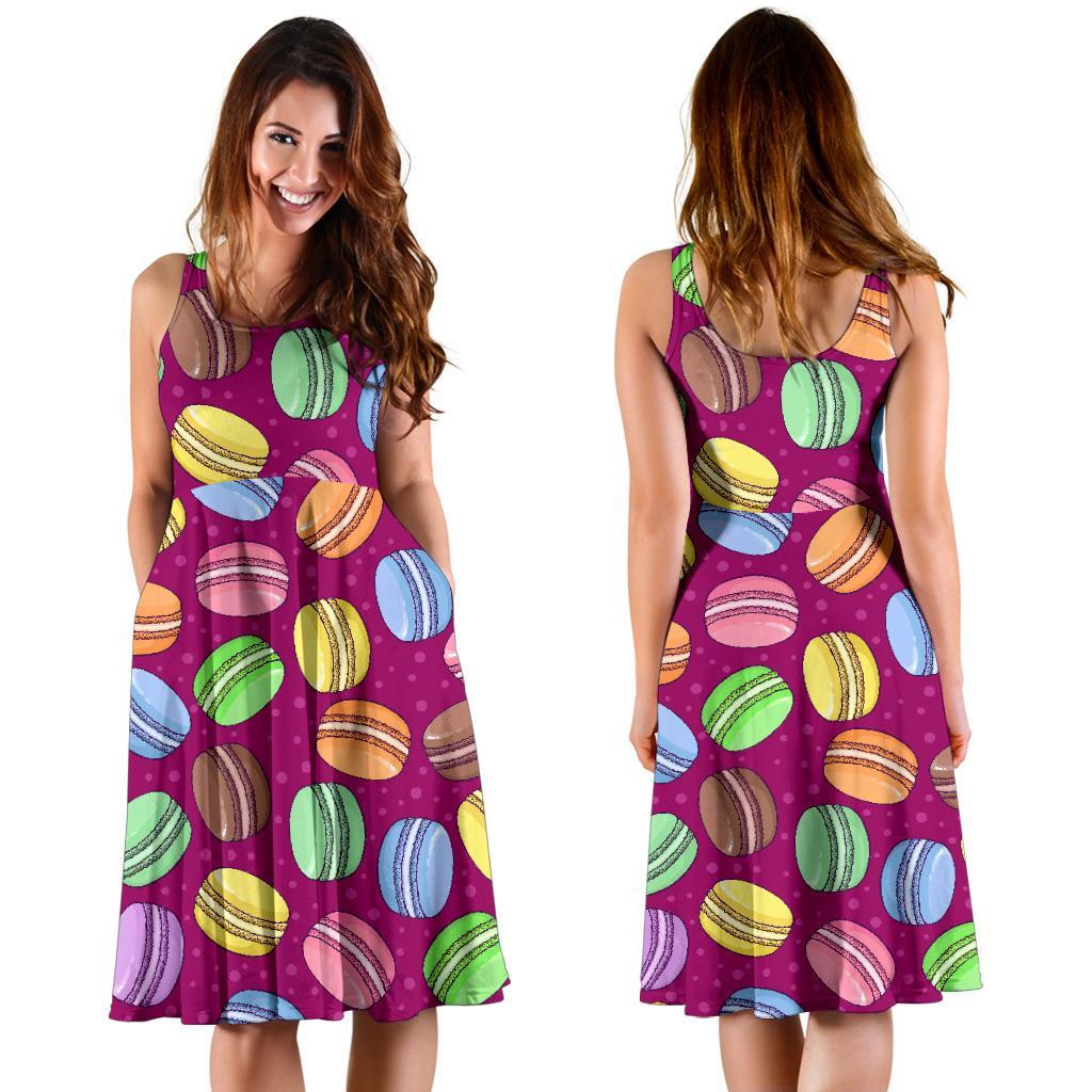 Macaron Sweet Print Pattern Dress-grizzshop
