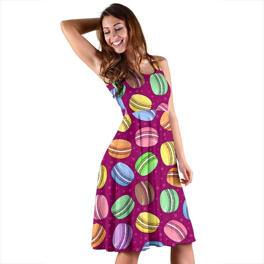 Macaron Sweet Print Pattern Dress-grizzshop