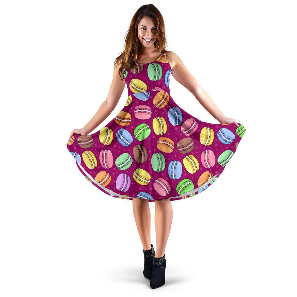 Macaron Sweet Print Pattern Dress-grizzshop