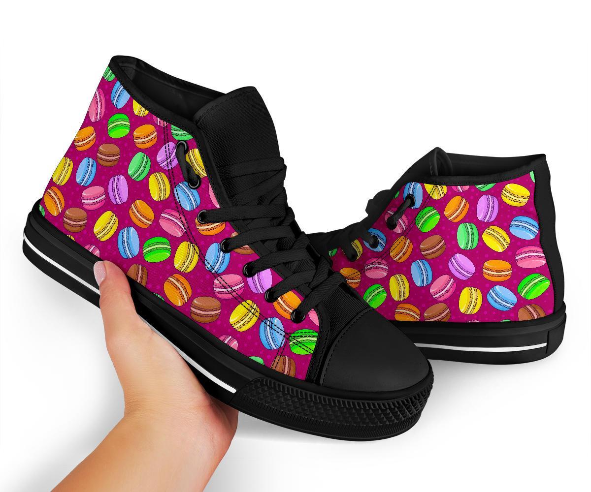 Macaron Sweet Print Pattern Men Women's High Top Shoes-grizzshop