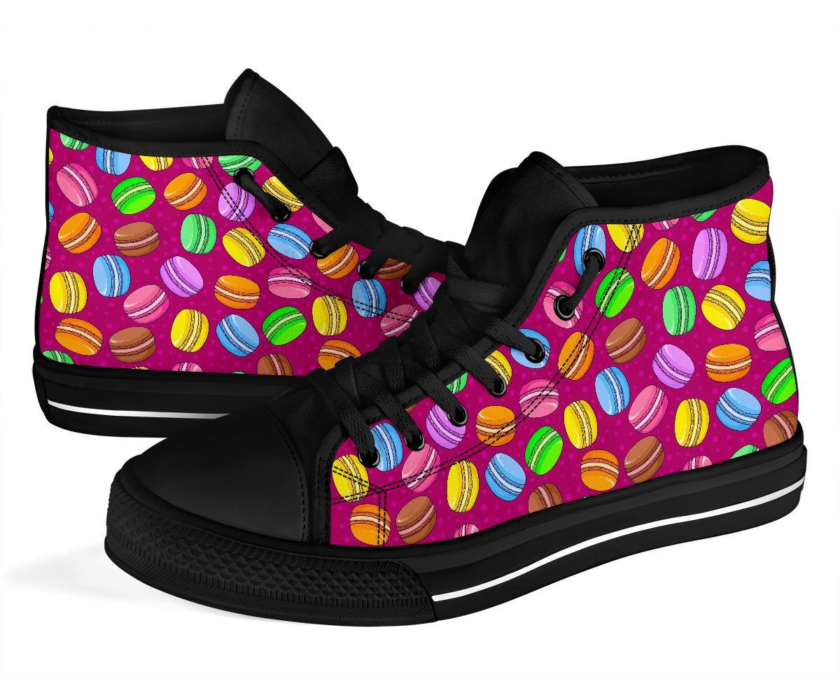 Macaron Sweet Print Pattern Men Women's High Top Shoes-grizzshop