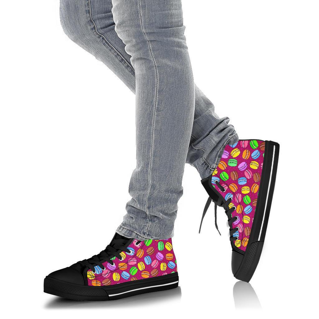 Macaron Sweet Print Pattern Men Women's High Top Shoes-grizzshop