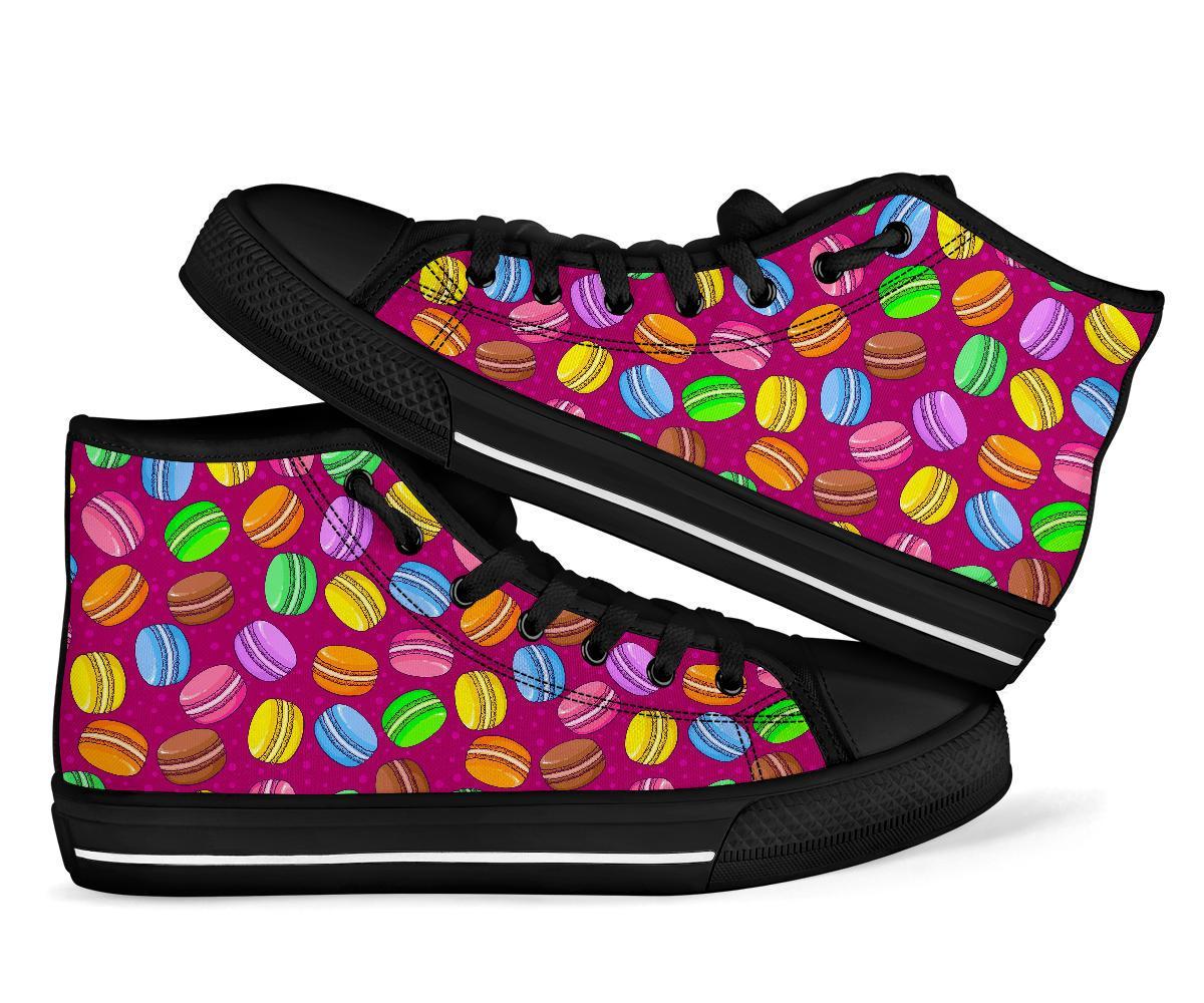 Macaron Sweet Print Pattern Men Women's High Top Shoes-grizzshop