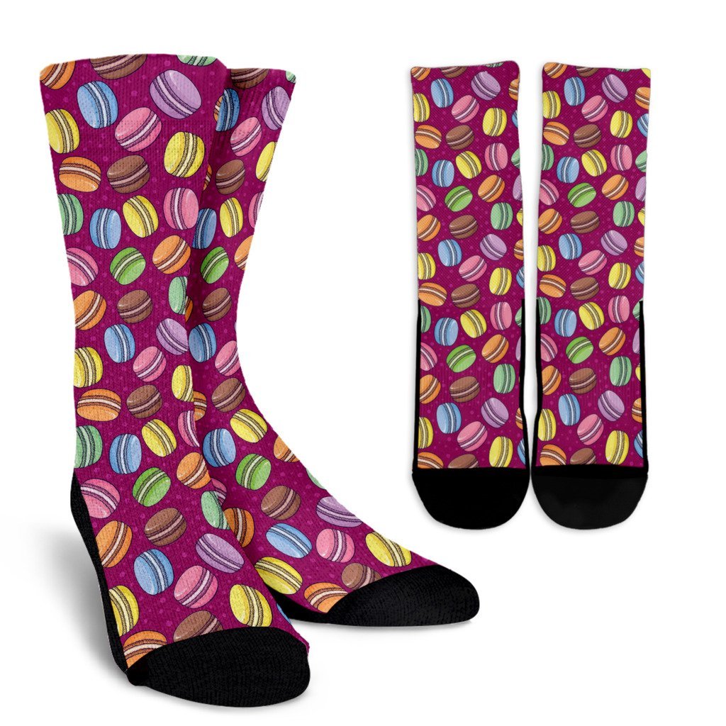 Macaron Sweet Print Pattern Unisex Crew Socks-grizzshop