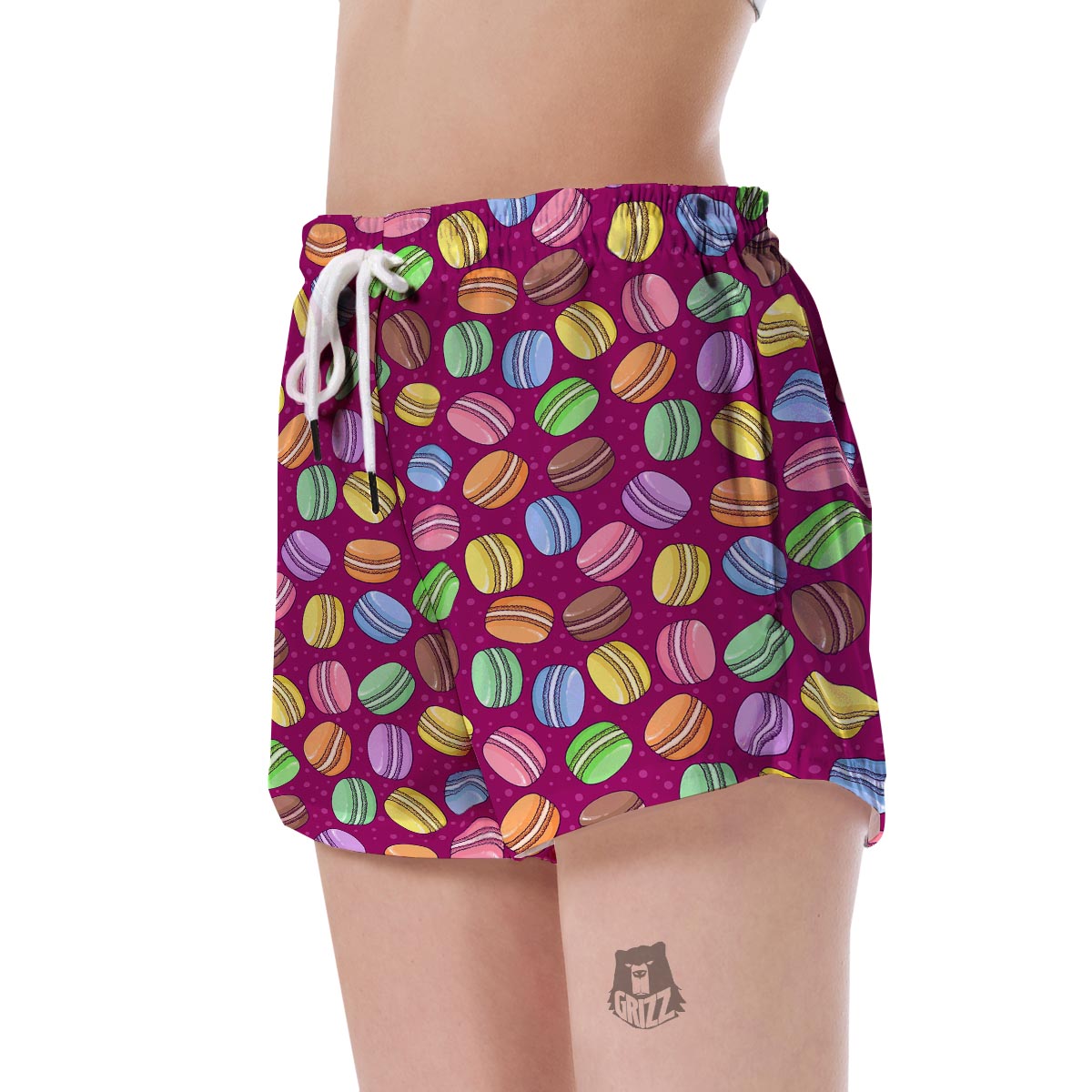 Macaron Sweet Print Pattern Women's Shorts-grizzshop