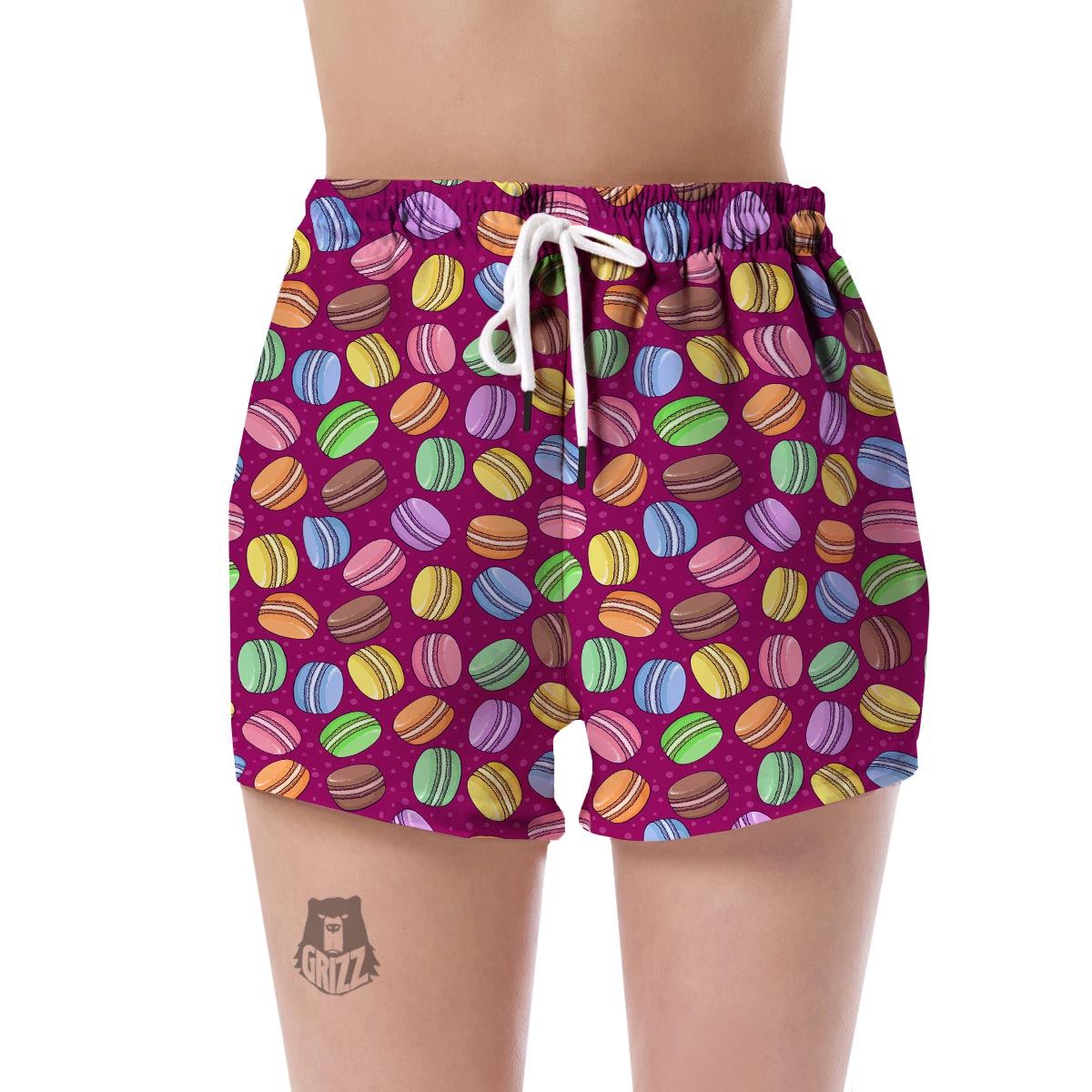 Macaron Sweet Print Pattern Women's Shorts-grizzshop