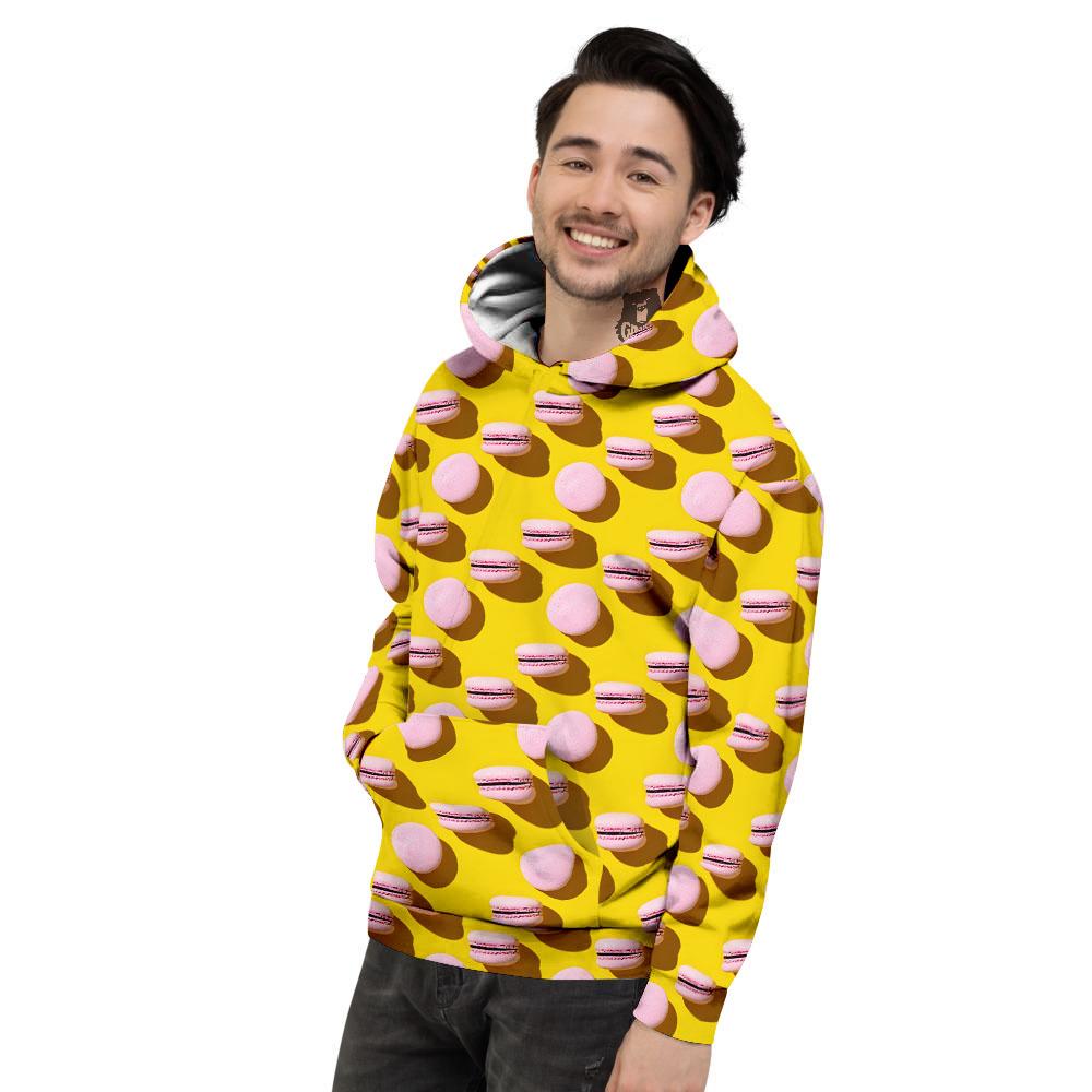 Macaron Yellow And Pink Print Pattern Men's Hoodie-grizzshop