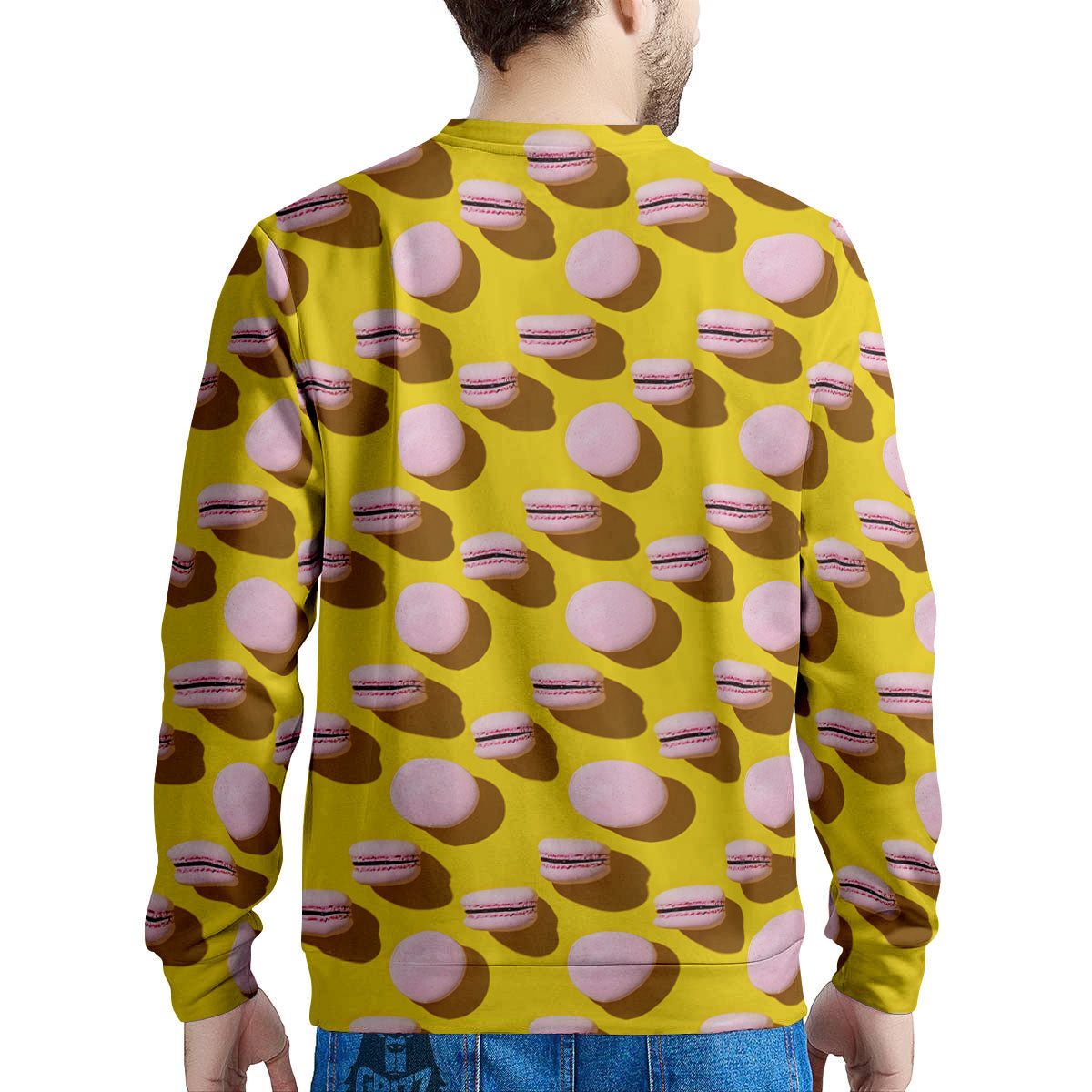 Macaron Yellow And Pink Print Pattern Men's Sweatshirt-grizzshop