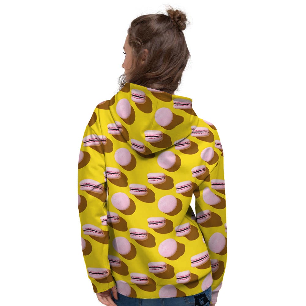 Macaron Yellow And Pink Print Pattern Women's Hoodie-grizzshop