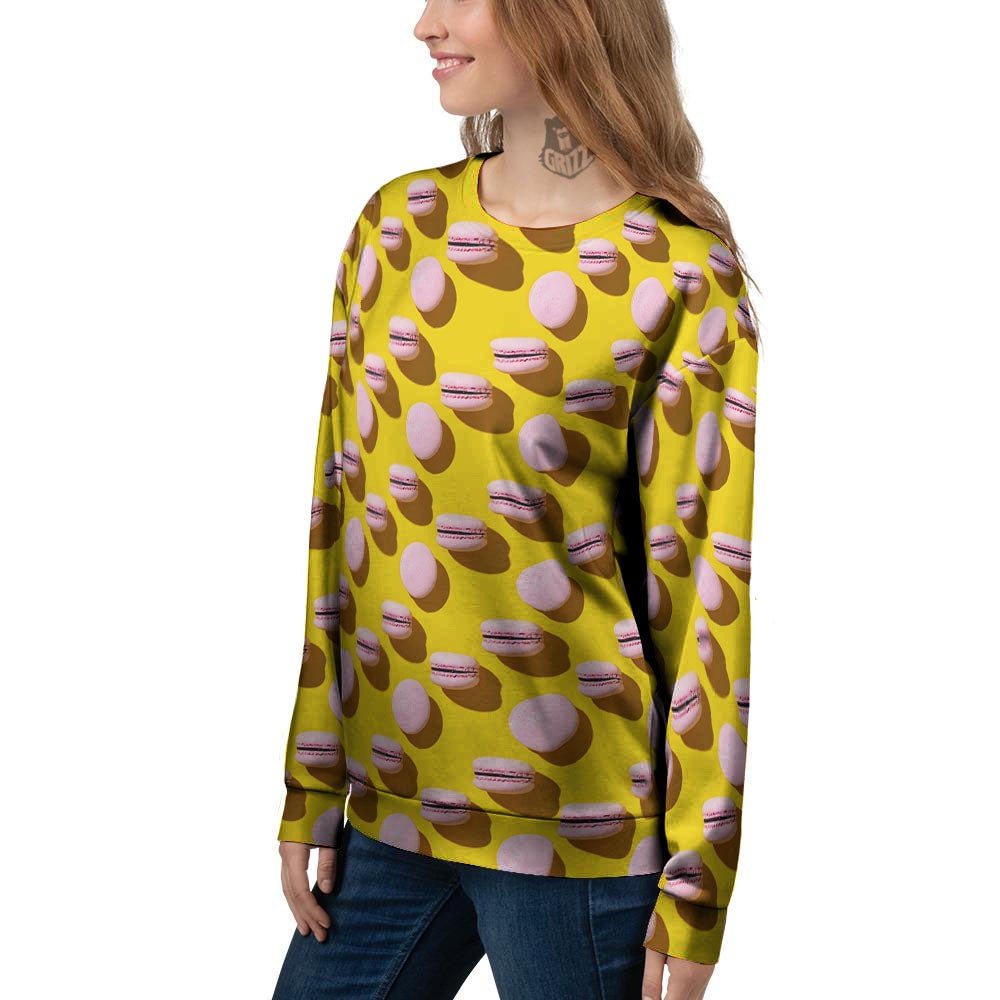 Macaron Yellow And Pink Print Pattern Women's Sweatshirt-grizzshop
