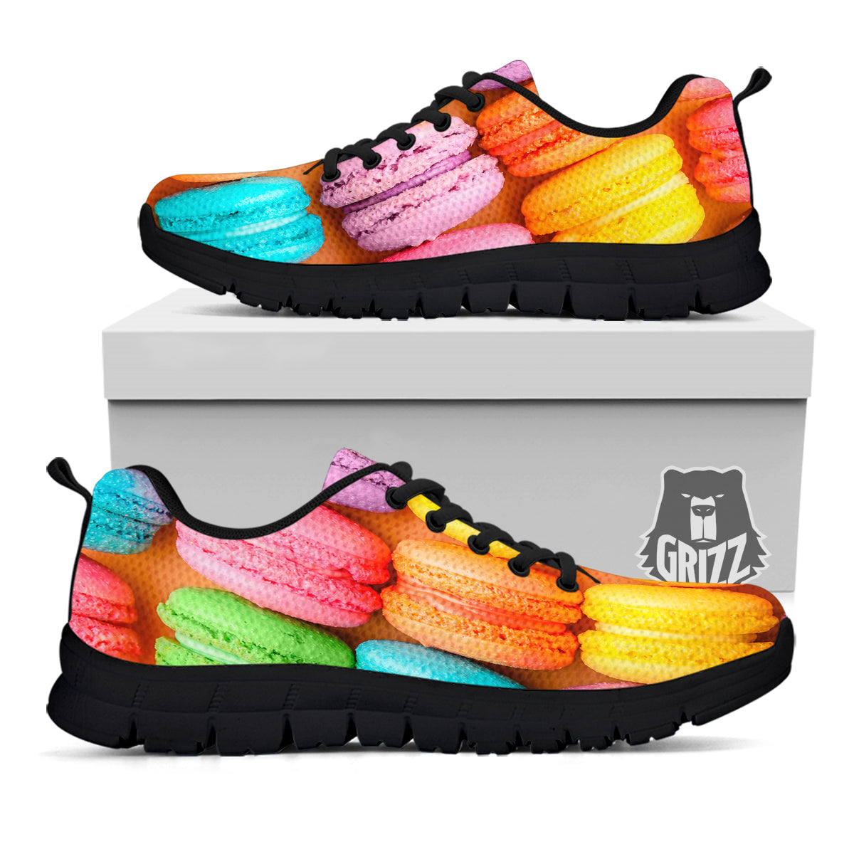Macarons Colorful Print Black Sneaker-grizzshop