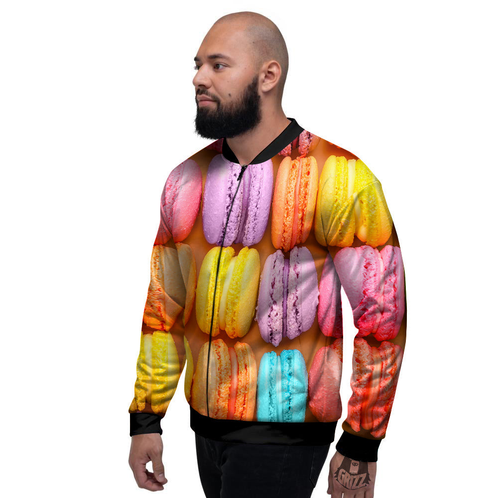 Macarons Colorful Print Men's Bomber Jacket-grizzshop