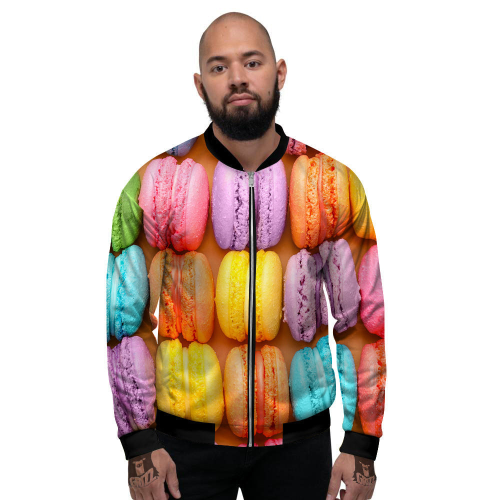 Macarons Colorful Print Men's Bomber Jacket-grizzshop