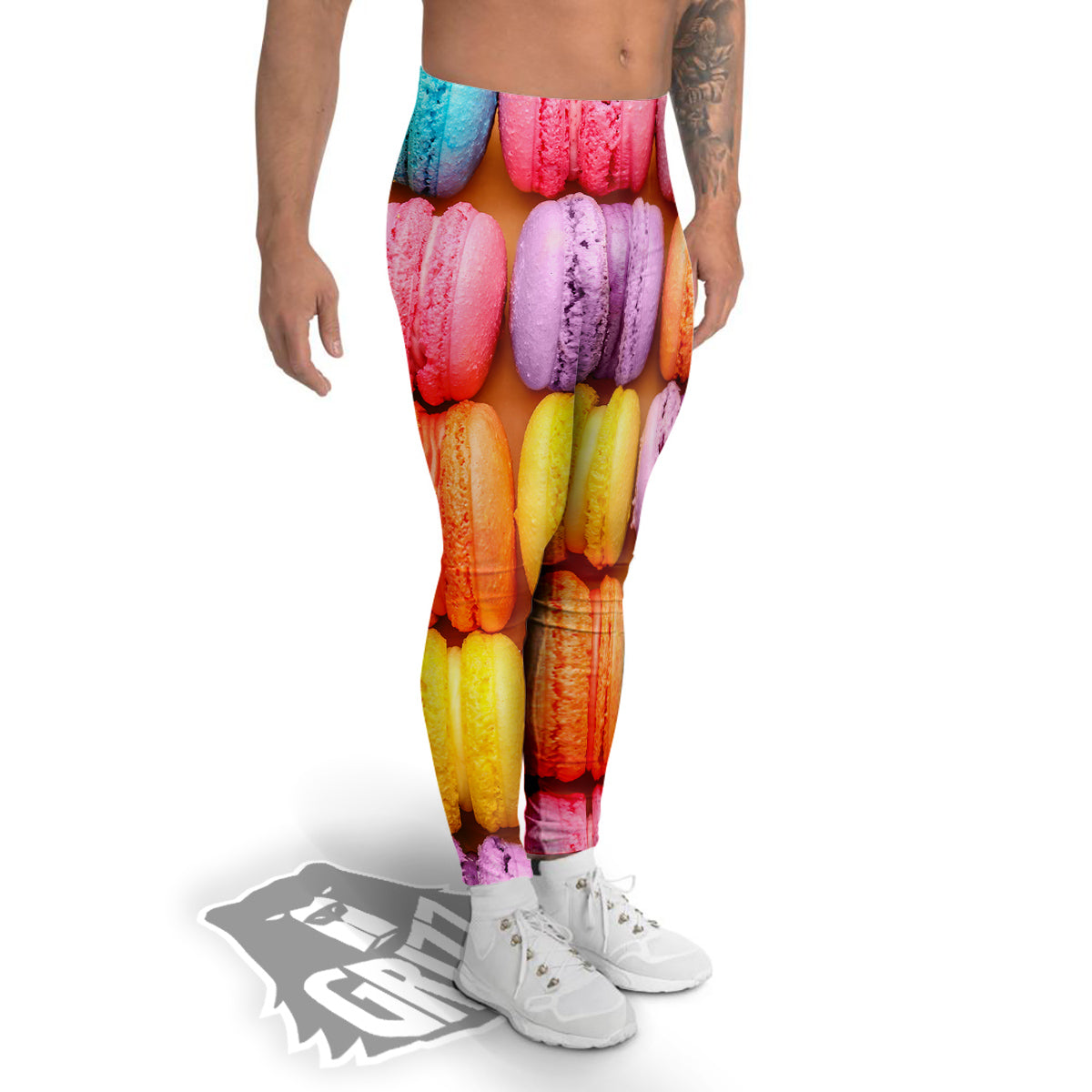 Macarons Colorful Print Men's Leggings-grizzshop
