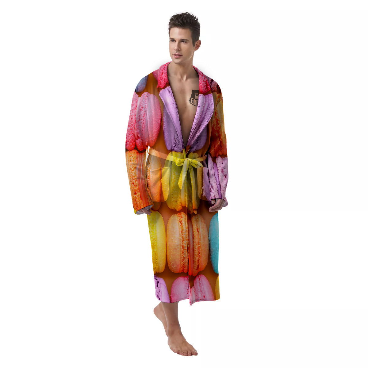 Macarons Colorful Print Men's Robe-grizzshop