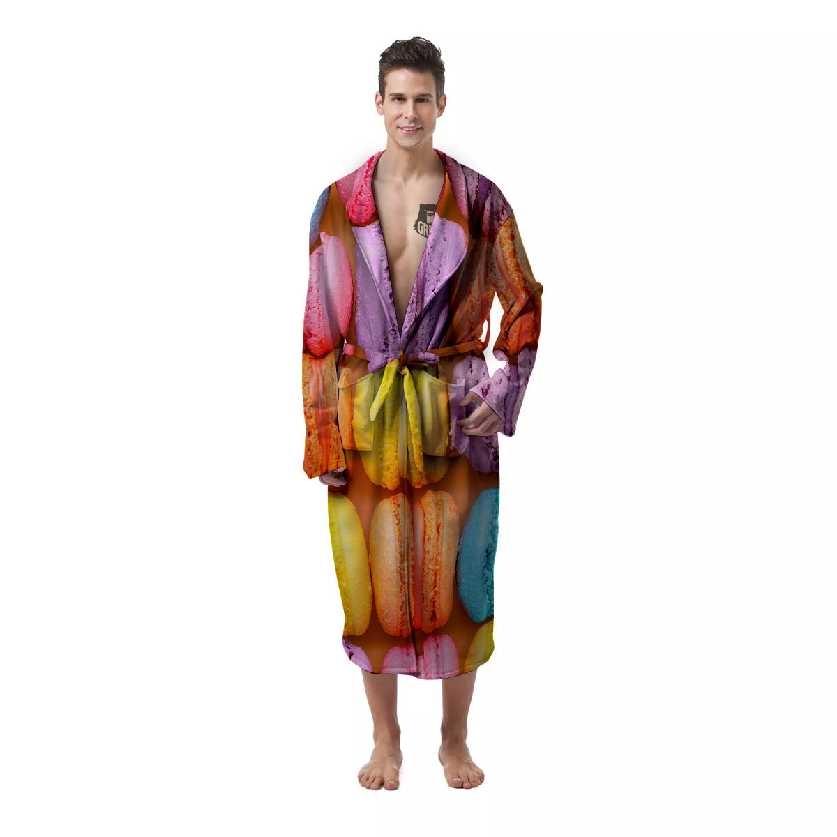 Macarons Colorful Print Men's Robe-grizzshop