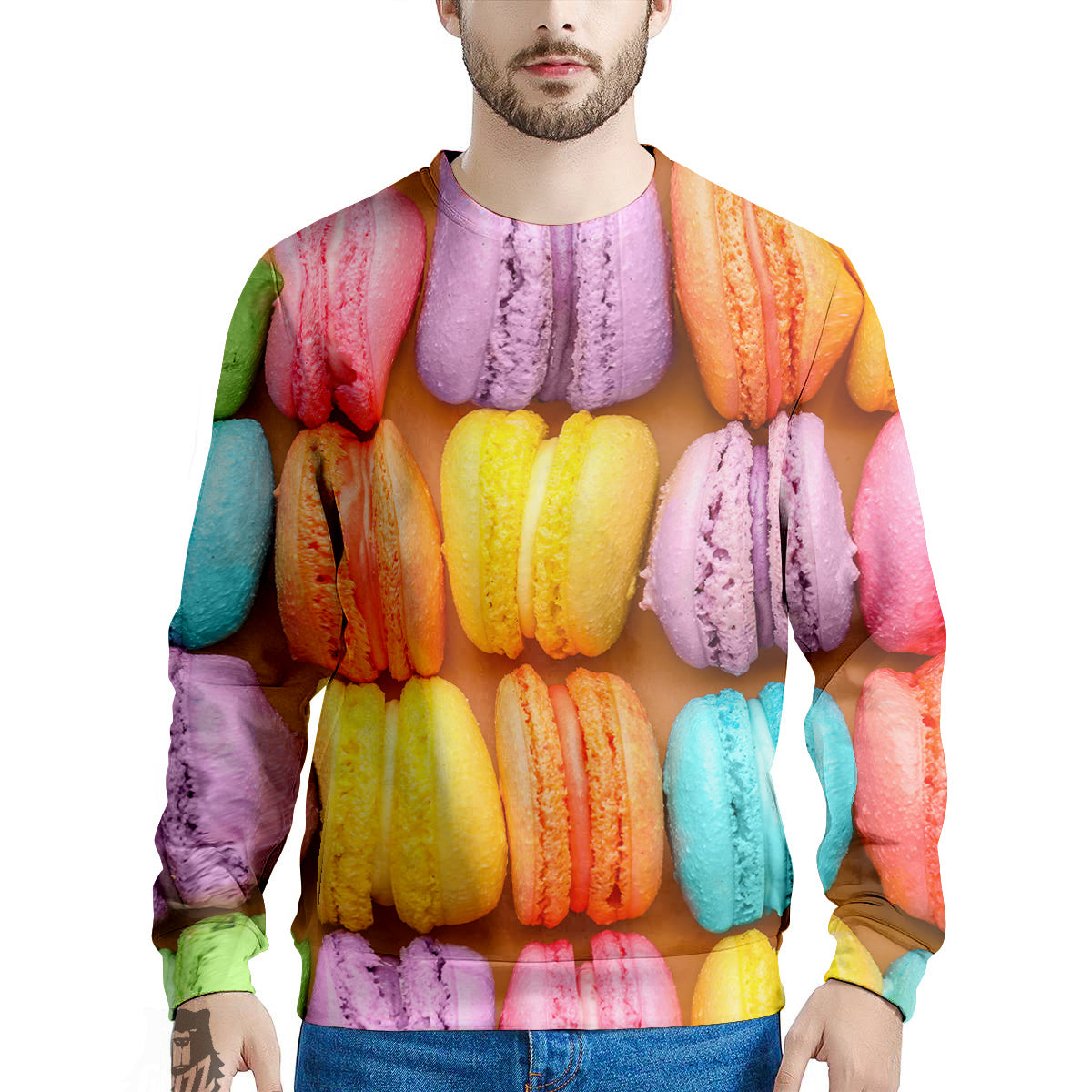 Macarons Colorful Print Men's Sweatshirt-grizzshop