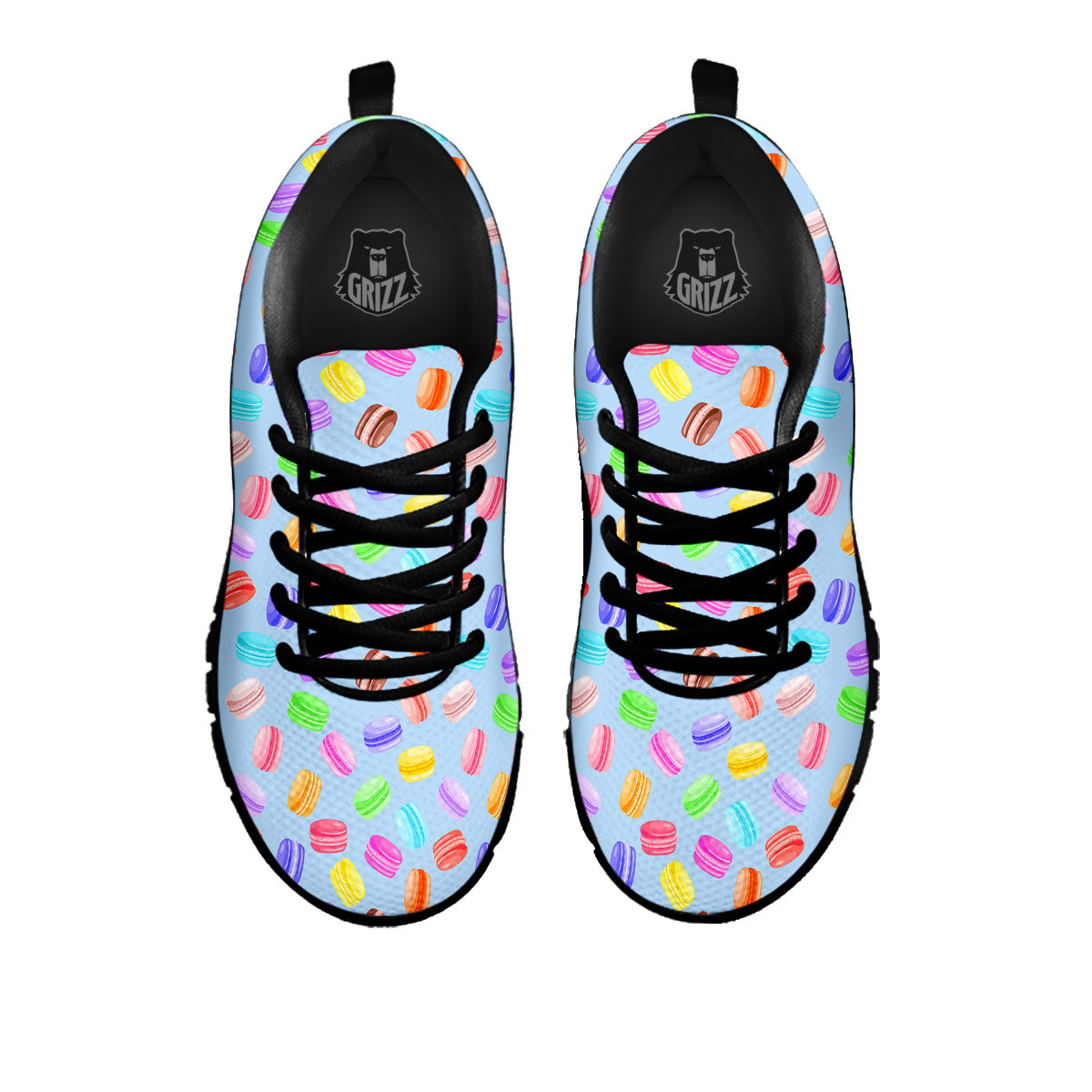 Macarons Colorful Print Pattern Black Sneaker-grizzshop