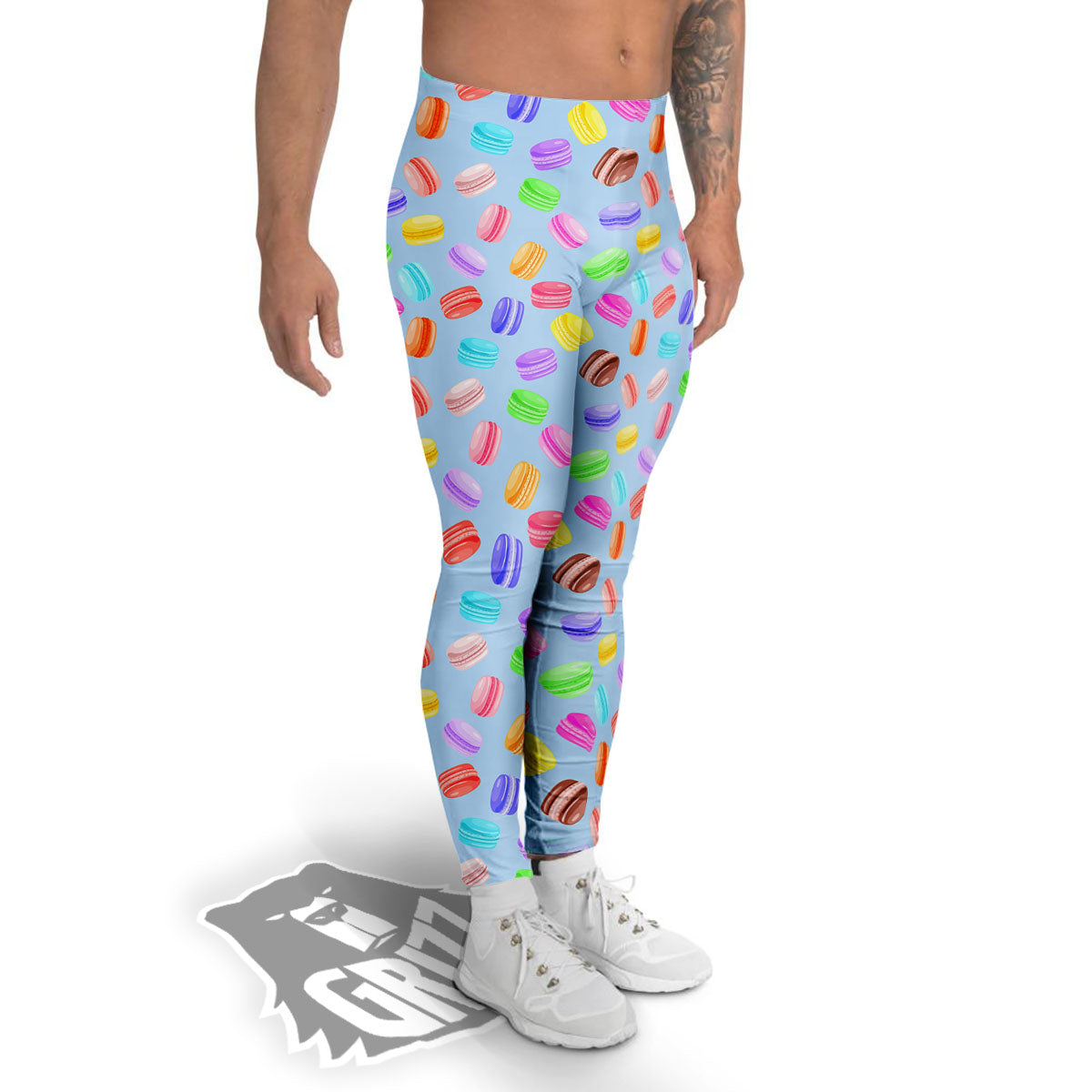 Macarons Colorful Print Pattern Men's Leggings-grizzshop