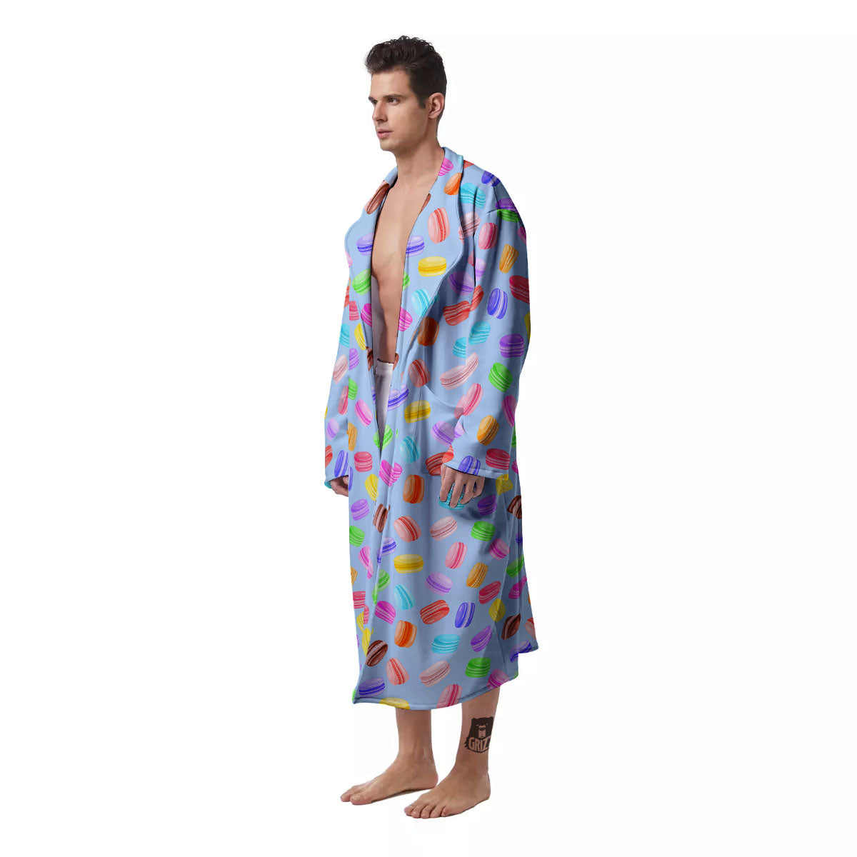 Macarons Colorful Print Pattern Men's Robe-grizzshop