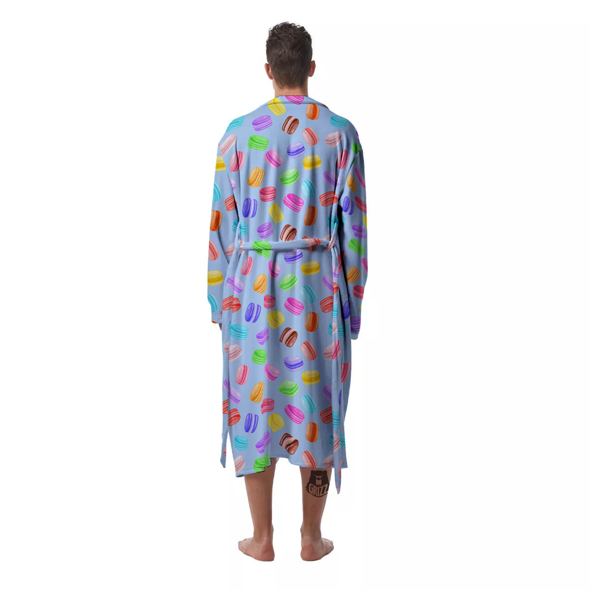 Macarons Colorful Print Pattern Men's Robe-grizzshop