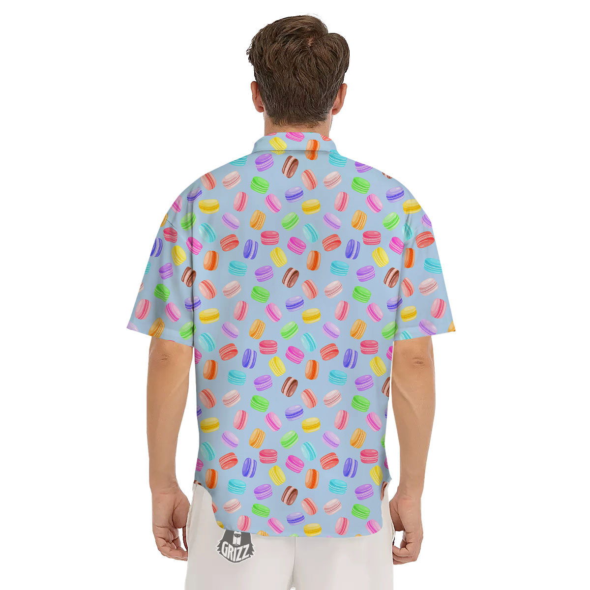 Macarons Colorful Print Pattern Men's Short Sleeve Shirts-grizzshop