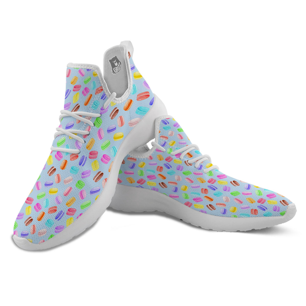 Macarons Colorful Print Pattern White Athletic Shoes-grizzshop