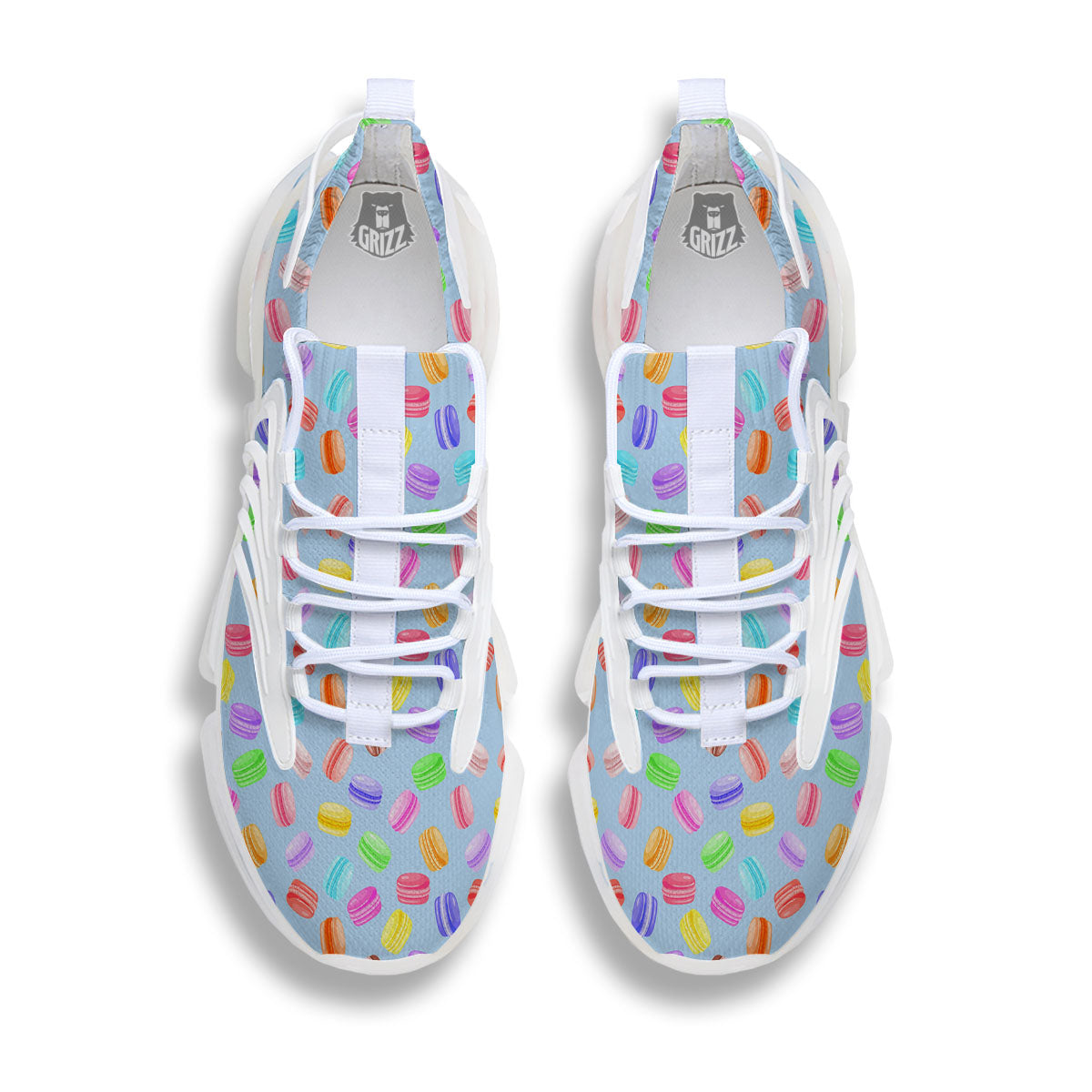 Macarons Colorful Print Pattern White Gym Shoes-grizzshop