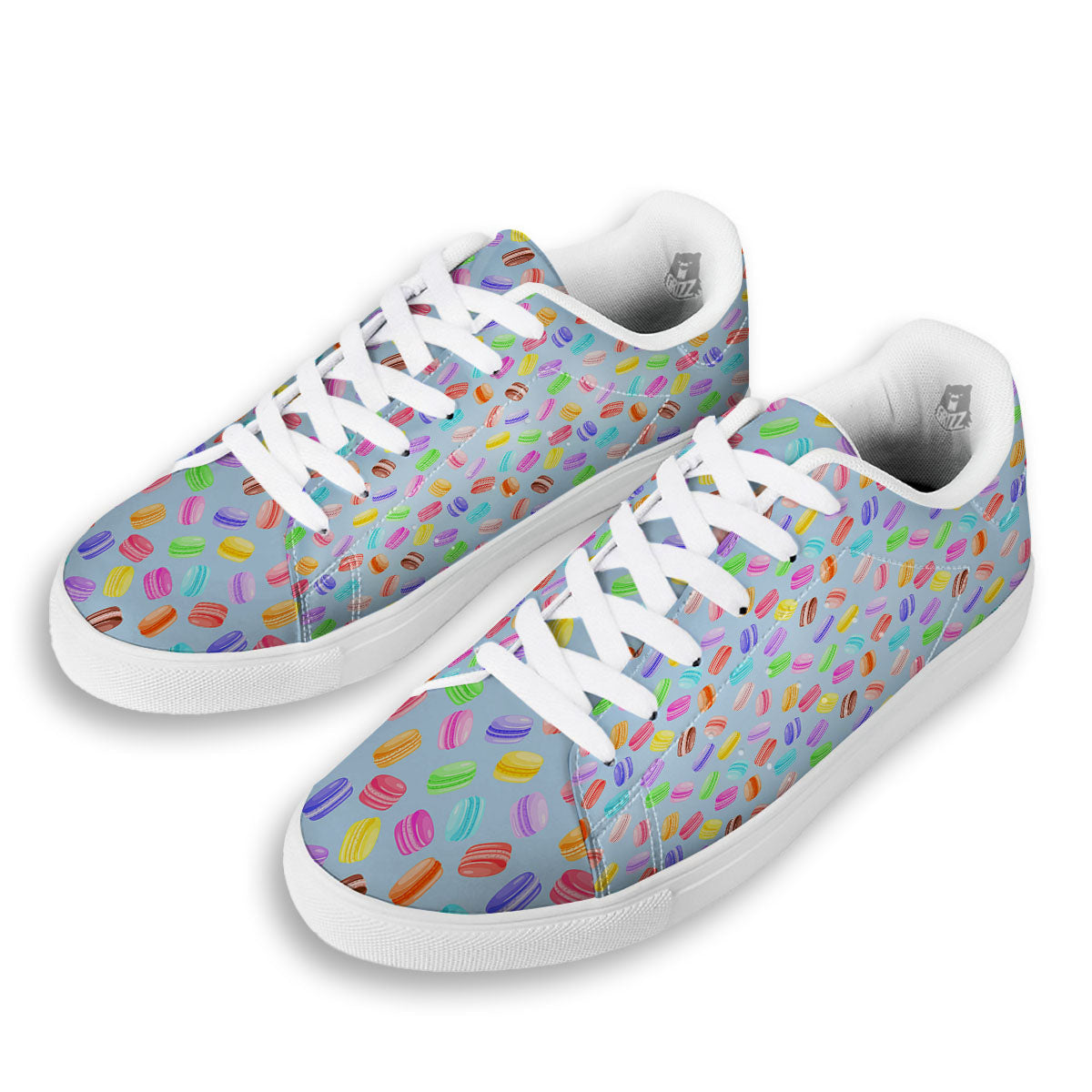 Macarons Colorful Print Pattern White Low Top Sneakers-grizzshop