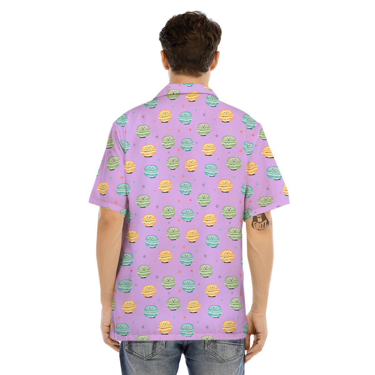 Macarons Cute Print Pattern Men's Hawaiian Shirt-grizzshop