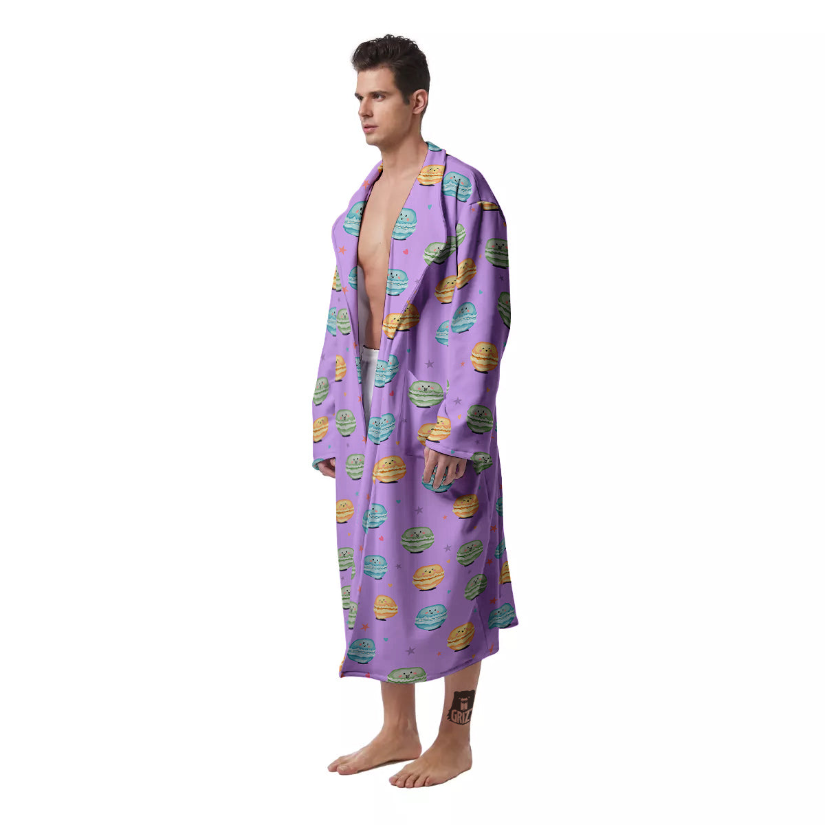 Macarons Cute Print Pattern Men's Robe-grizzshop