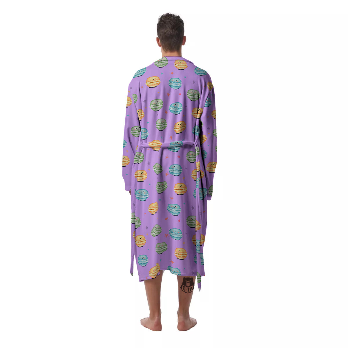 Macarons Cute Print Pattern Men's Robe-grizzshop
