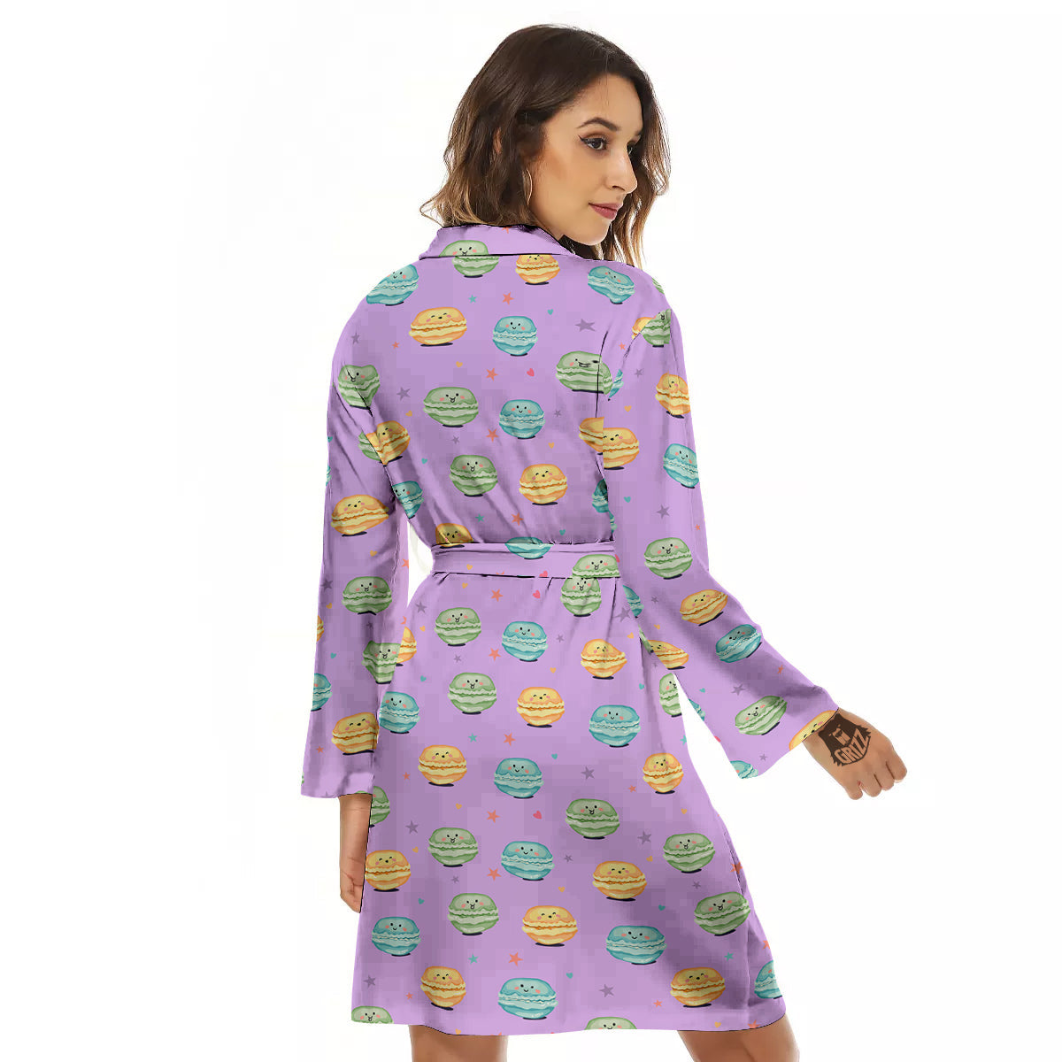 Macarons Cute Print Pattern Women's Robe-grizzshop
