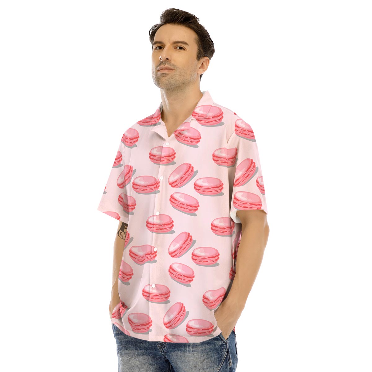 Macarons Sweet Print Pattern Men's Hawaiian Shirt-grizzshop