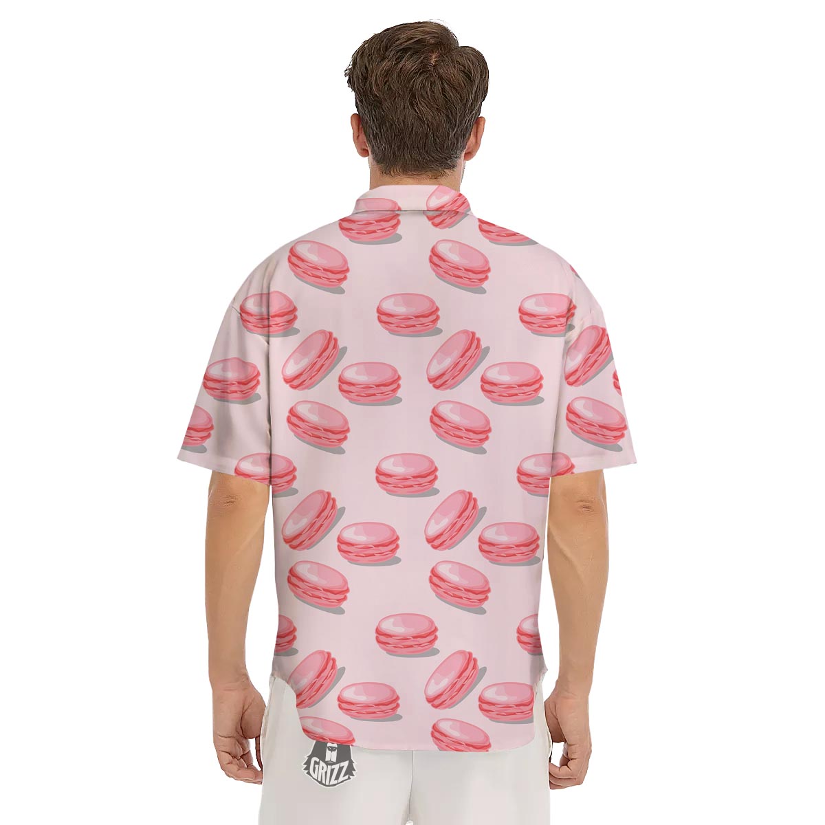 Macarons Sweet Print Pattern Men's Short Sleeve Shirts-grizzshop