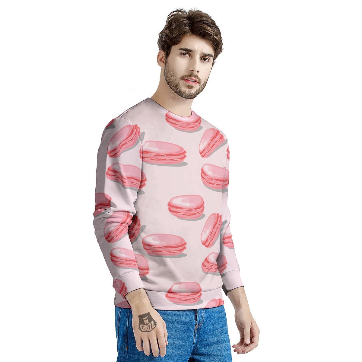 Macarons Sweet Print Pattern Men's Sweatshirt-grizzshop