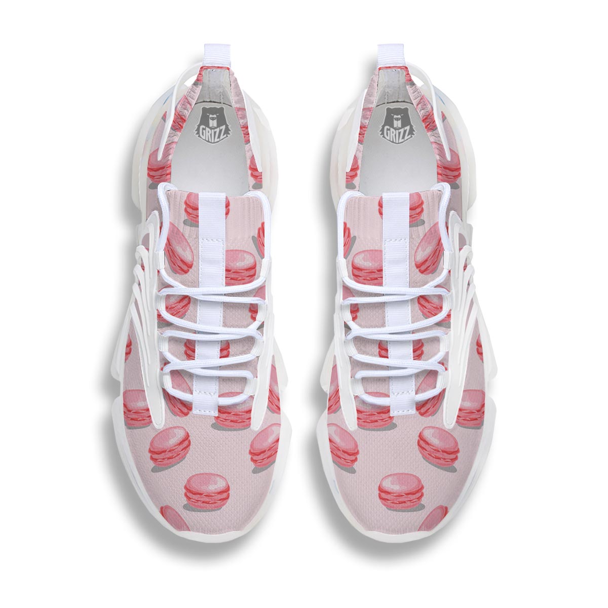 Macarons Sweet Print Pattern White Gym Shoes-grizzshop