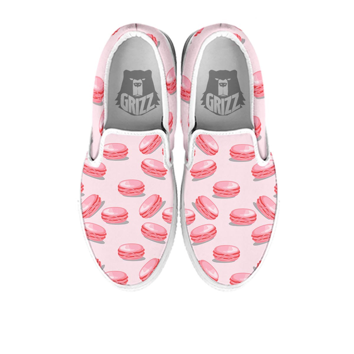 Macarons Sweet Print Pattern White Slip On Shoes-grizzshop