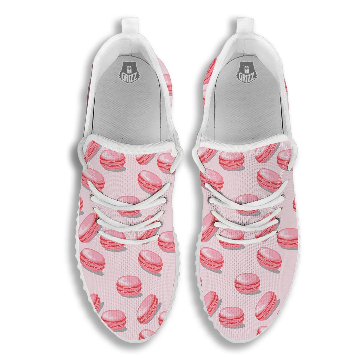 Macarons Sweet Print Pattern White Walking Shoes-grizzshop