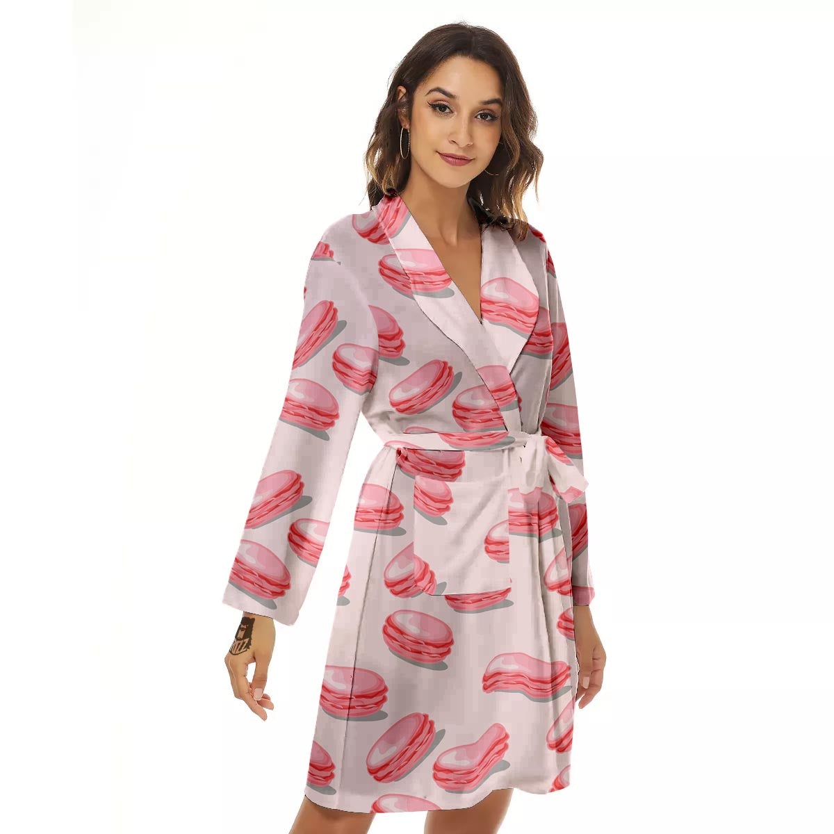 Macarons Sweet Print Pattern Women's Robe-grizzshop
