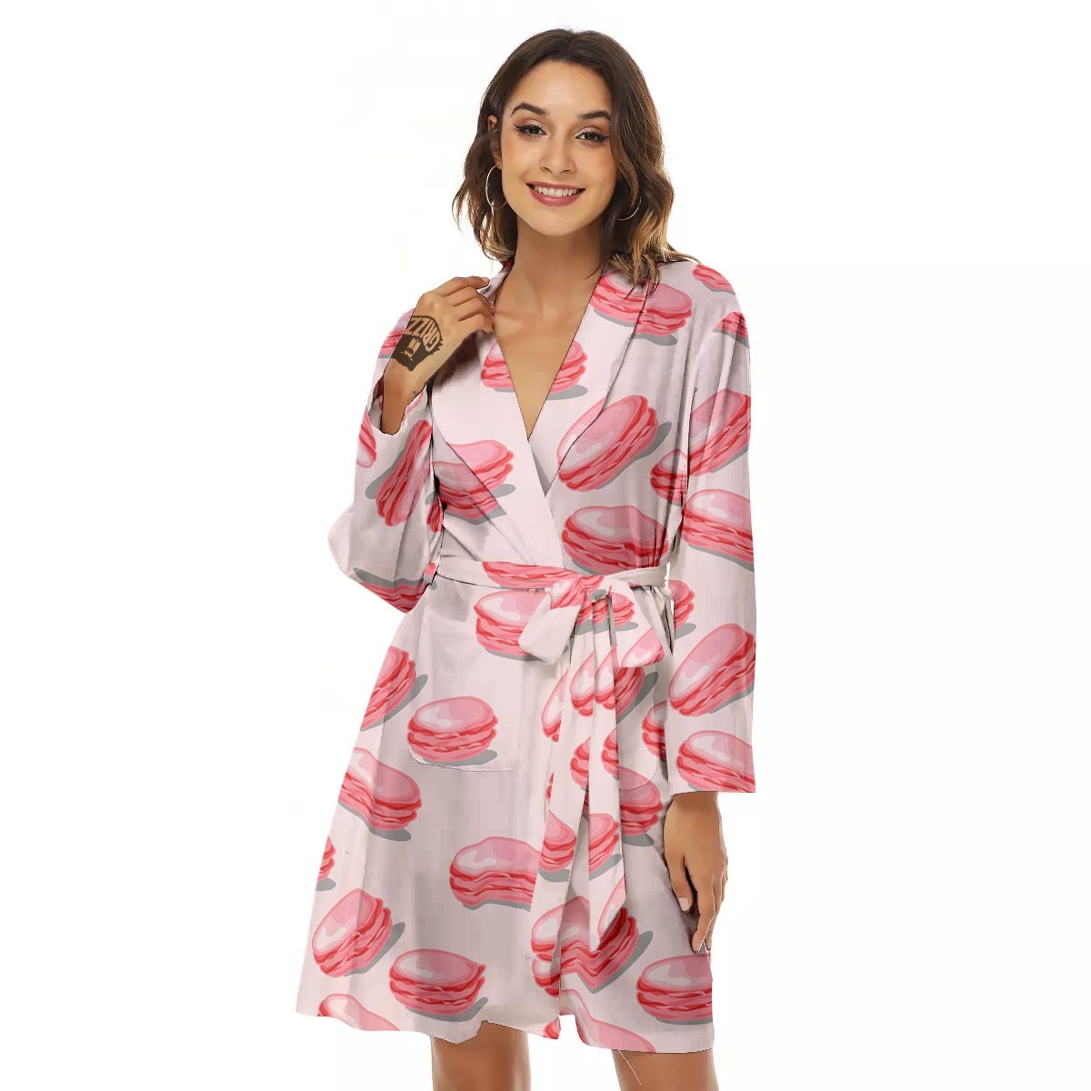 Macarons Sweet Print Pattern Women's Robe-grizzshop