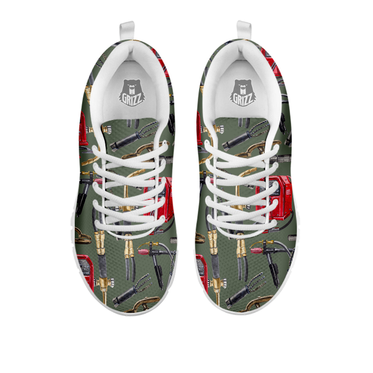 Machine Welding Print Pattern White Sneaker-grizzshop