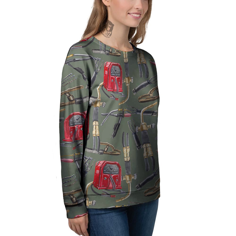 Machine Welding Print Pattern Women's Sweatshirt-grizzshop